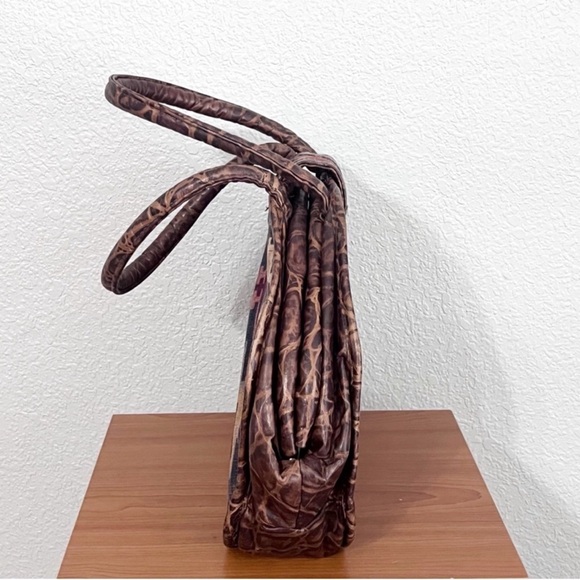 Vintage Southwestern Western Tribal Boho Cowgirl Ranch Rodeo Leather Handbag - Picture 8 of 9